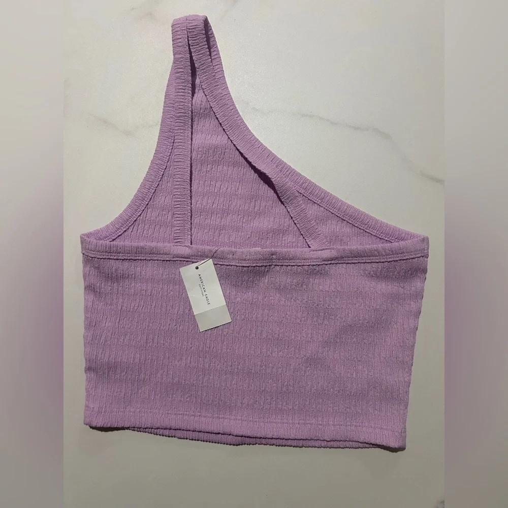 American Eagle Outfitters Lilac Asymmetrical Crop Top - Picture 2 of 5